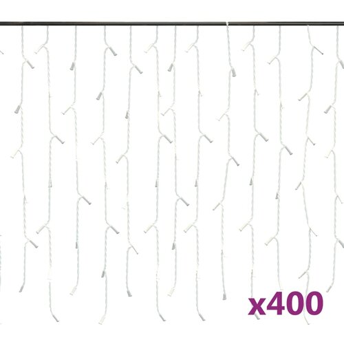 VidaXL Zavjesa sa sigama 10 m 400 hladne bijele 8 funkcija Slike