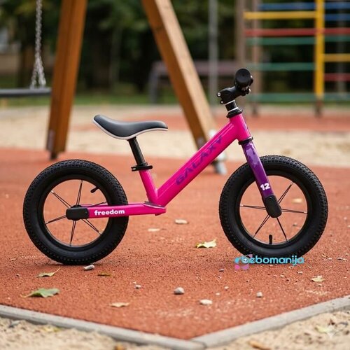 Balance Bike sa Gumama na naduvavanje 12" GALAXY FREEDOM roza/ljubičasta - 540111 Cene