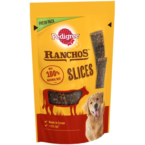 Pedigree Ranchos Slices prigrizki za pse - Varčno pakiranje: 8 x 60 g govedina Cene