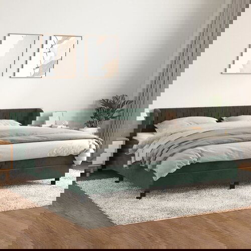  The Living Store Box spring postelja z vzmetnico temno zelena 200x200 cm žamet - Box Spring Postelja, (21516744) Cene