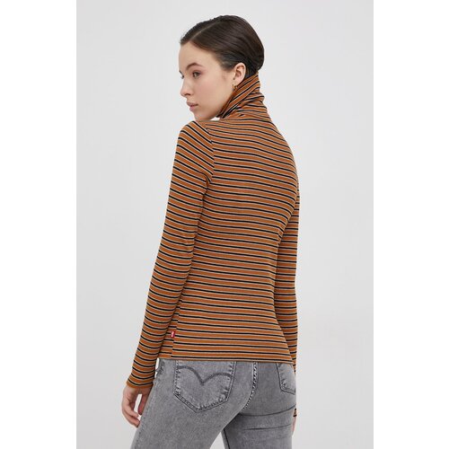 Levi&amp;#039;s Longsleeve ženski, rjava barva, Slike