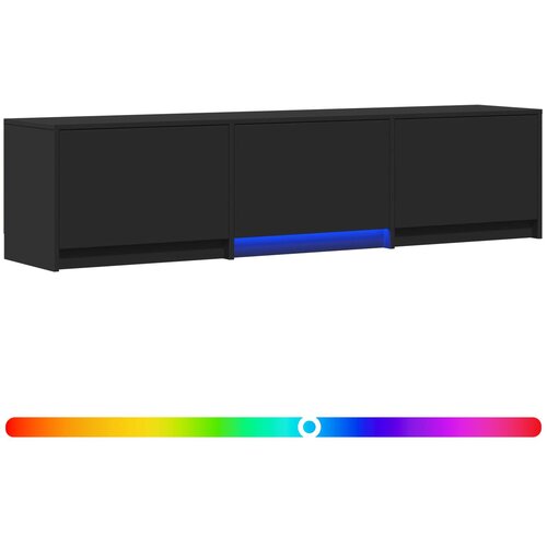 vidaXL TV omarica z LED osvetlitvijo Z LED Črna 165 x 34 x 40 cm, (5000210680) Cene