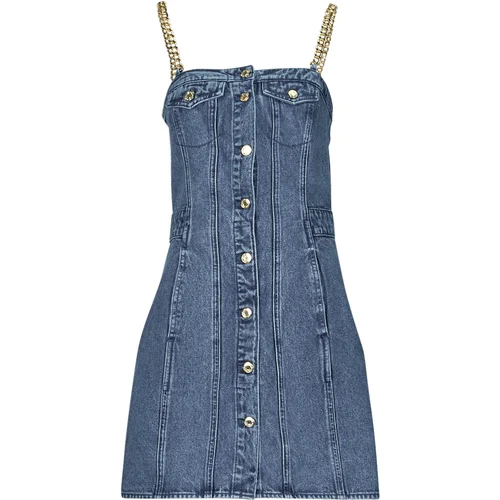 Michael Kors CHAIN STRAP DENIM DRESS Plava