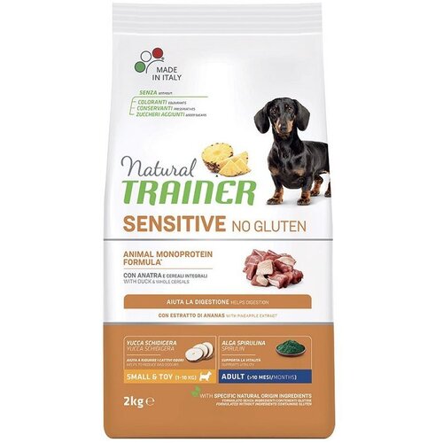 petcorner Trainer Natural Sensitive Bez Glutena Hrana Za Odrasle Pse Malih Rasa, Pačetina, 2kg Slike