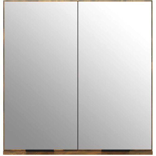 VidaXL kupaonski ormarić s ogledalom dimljeni hrast 64 x 20 x 67 cm Slike