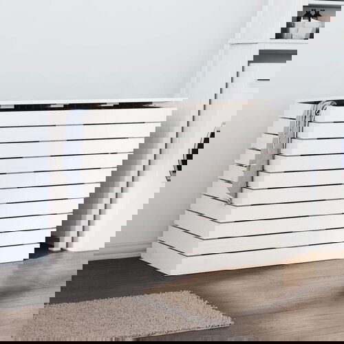 VidaXL Ko&amp;scaron;ara za rublje bijela 88 5x44x66 cm od masivne borovine Slike