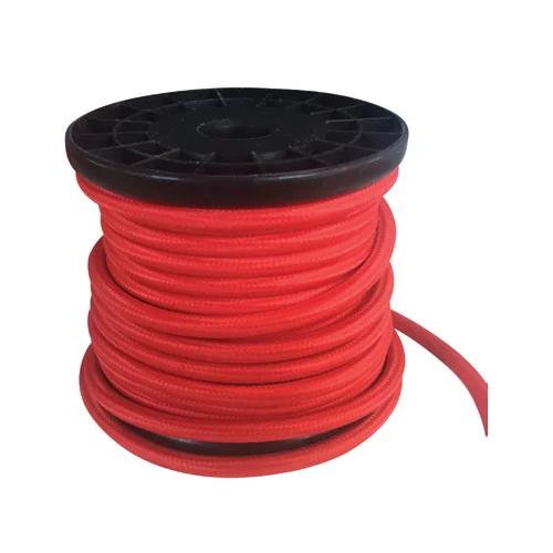 Dekorativna špaga kabel Fabric 2x0.75mm2 10m RED