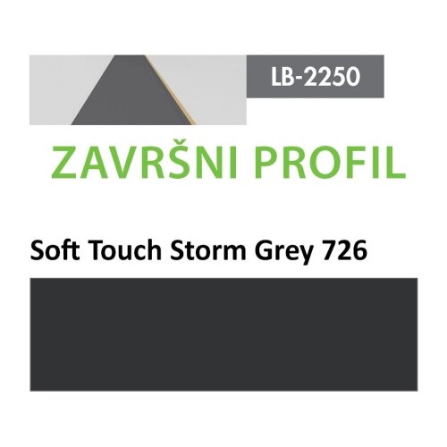 AGT profil Zidni MDF Završni LB-2250-B Soft Touch Storm Grey (726) 2800x115x12mm ( 026-122 ) Cene