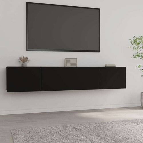 TV ormarići 2 kom crni 80 x 30 x 30 cm od konstruiranog drva Slike