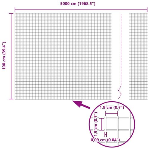 VidaXL zavarena žičana ograda s 13 stubova Zelena 1x50 m Čelik Slike