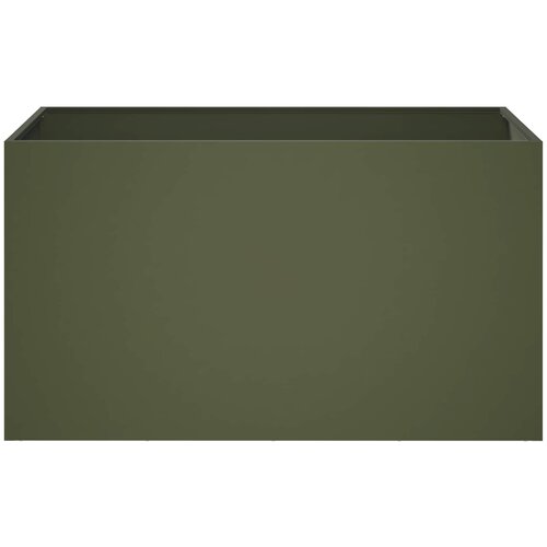  Vrtna saksija Maslinastozelena 100 x 50 x 50 cm Čelična vrata Slike