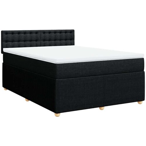 vidaXL Box spring postelja z vzmetnico črna 160x200 cm blago Cene
