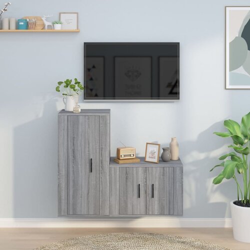 VidaXL 2-dijelni set TV ormarića boja hrasta sonome konstruirano drvo Slike