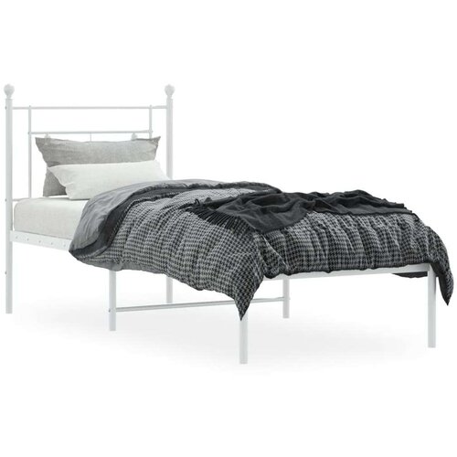 okvir za krevet s uzglavljem bijeli 75x190 cm Slike