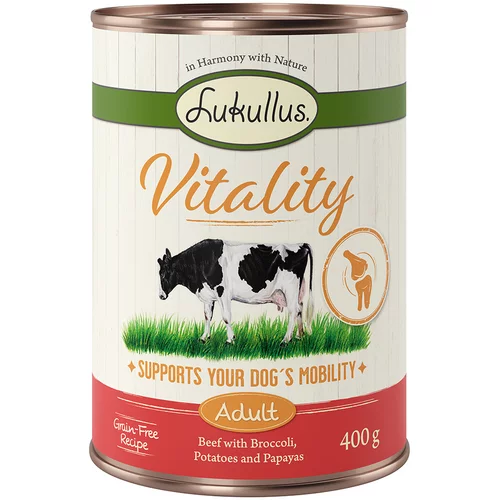 Lukullus 5 + 1 gratis! 6 x 400 g Vitality - Vitality za zglobove: govedina (bez žitarica)