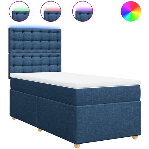 vidaXL Krevet s oprugama i madracem plavi 90 x 190 cm od tkanine Cijene