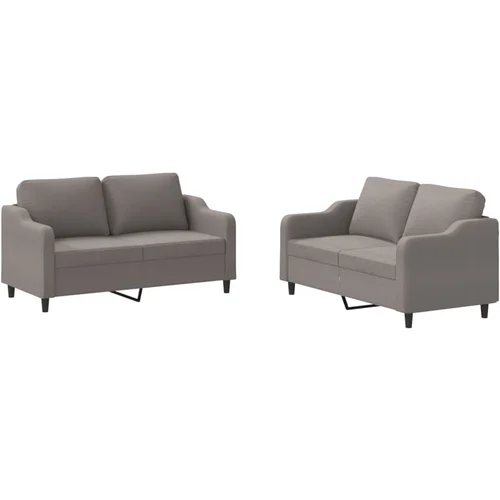 vidaXL 2-dijelni set sofa s jastucima smeđesivi od tkanine