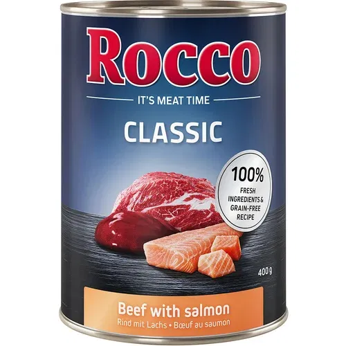 Rocco Ekonomično pakiranje za gurmane: Classic 24 x 400 g - Govedina s lososom