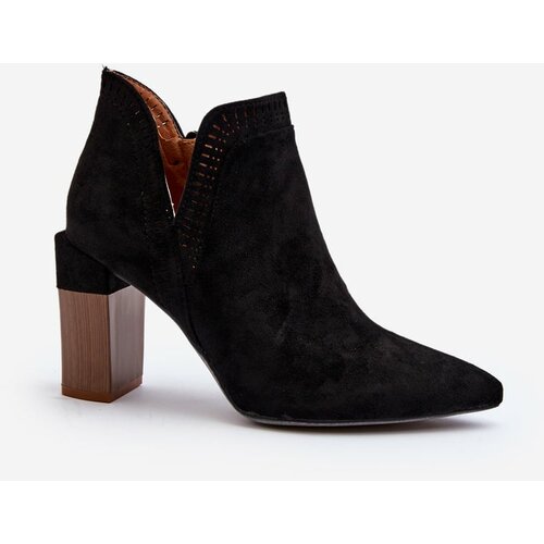 Kesi Black Vailen high-heeled ankle boots with an openwork pattern Cene