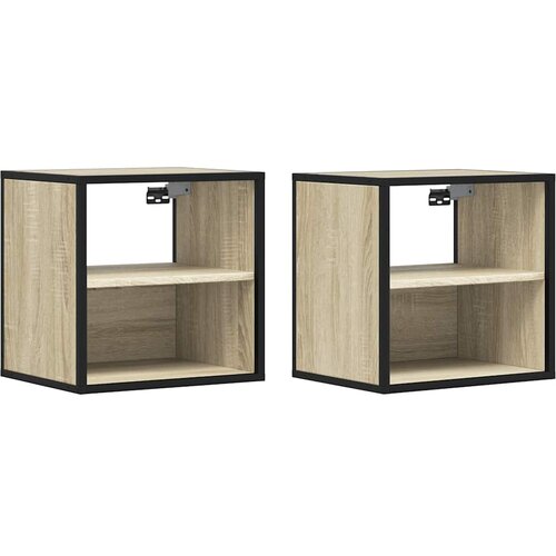 Maison Chic Stenski Dvo delni komplet Nočne omarice - Nočne mize sonoma hrast 40x31x39,5 cm, (21688591) Cene