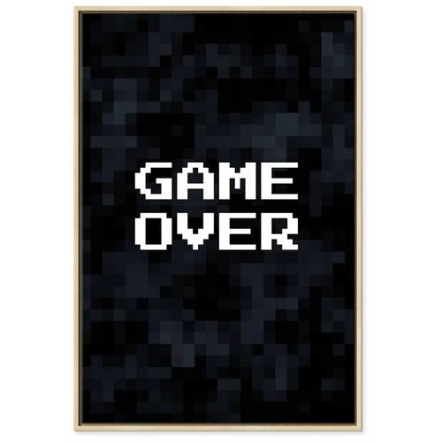  Slika - Pixel Game Over 40x60 U prirodnom drvenom okviru Slike