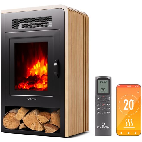 Klarstein Opala, električni kamin, WiFi, 950/1900 W, termostat, tjedni timer Slike