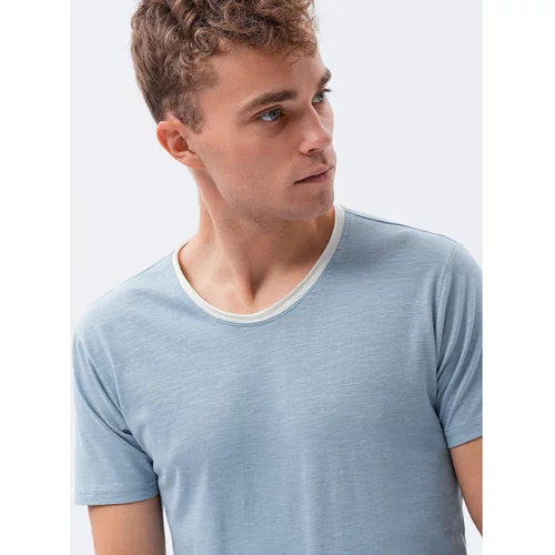 Ombre Majice s kratkimi rokavi Moška majica (S1385LIGHT-BLUE) pisana