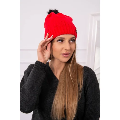  Cap with a pompom Judyta K347 red