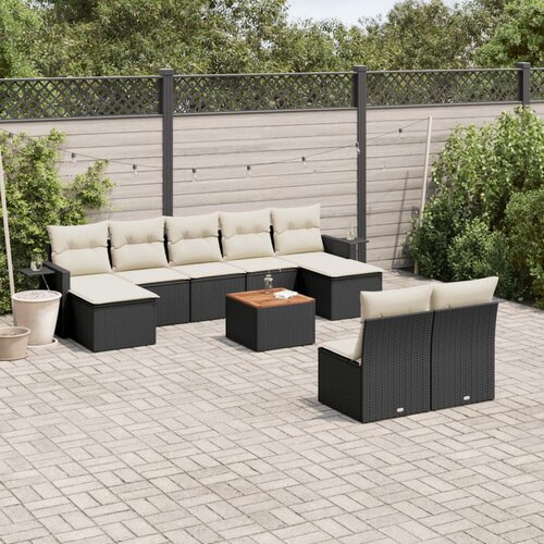  10-dijelni set vrtnih sofa s jastucima od poliratana Slike