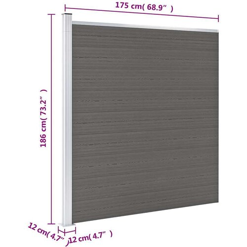 VidaXL vrtna ograda WPC 175 x 186 cm siva Slike