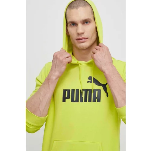 Puma Pulover moška, zelena barva, s kapuco