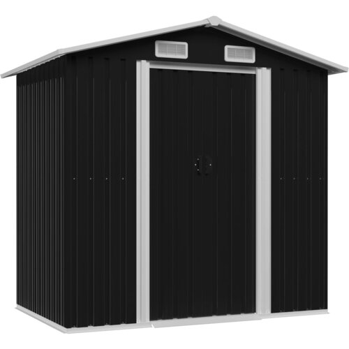 vidaXL Vrtna kućica za pohranu antracit čelična 204 x 132 x 186 cm Cijene