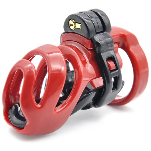 Brutus Cyborg Cage Chastity Cage Black-Red Slike
