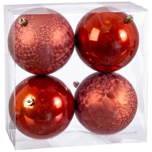  Vianočn&amp;eacute; gule Baker Plastika 10 x 10 x 10 cm (4 kosov) Slike