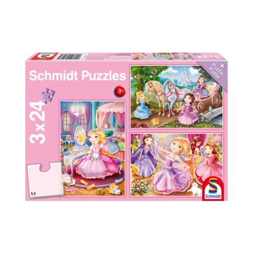 Puzzle - Pravljične princese, 3 x 24 delov