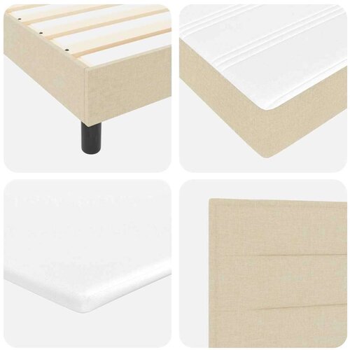Box spring krevet s madracem Krema 140 x 190 cm tkanina Slike
