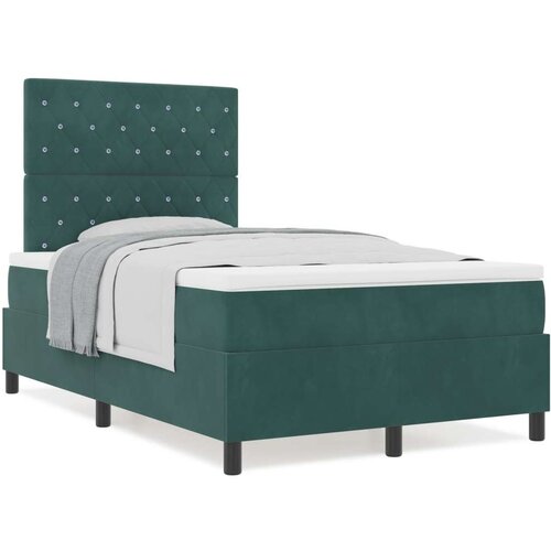 VidaXL Box Spring Krevet s Madracem Tamno Zelena 120x200 cm Bar&amp;scaron;un Slike