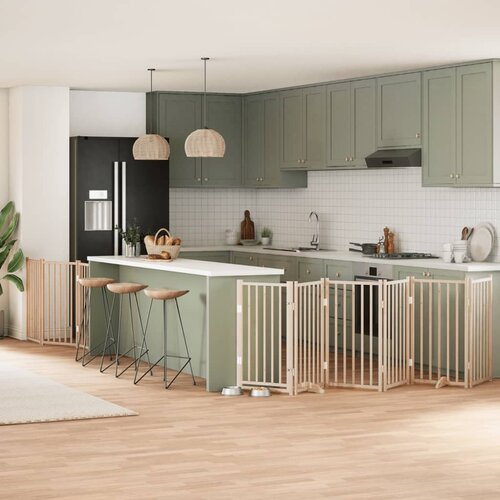 vidaXL Ograda za pse z vrati zložljiva 9 panelov 450 cm topolovina Cene