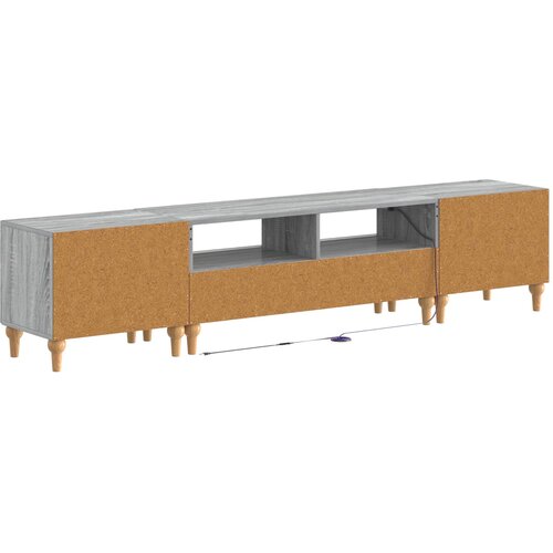  3-dijelni LED TV kabinet Siva Sonoma Konstruirano drvo Slike