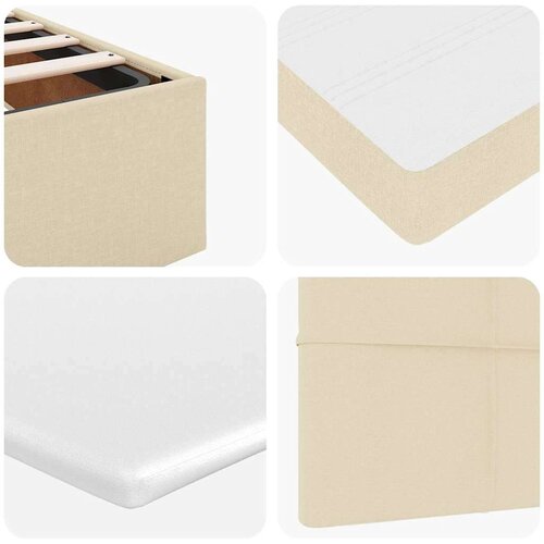 vidaXL Otomanski okvir kreveta s madraca krem 80x200cm od tkanine Cene