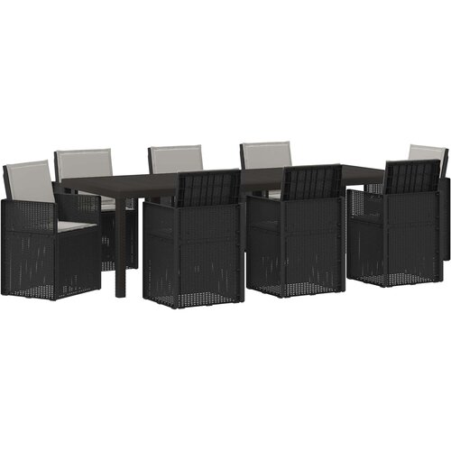 VidaXL Komplet za jedilnico v vrtu 9 pcs Antracit in svetlo siva PP, (5000334790) Slike