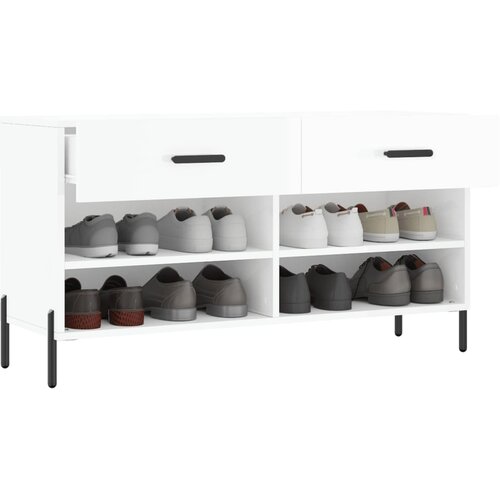  Klupa za cipele sjajna bijela 102x35x55 cm konstruirano drvo Slike