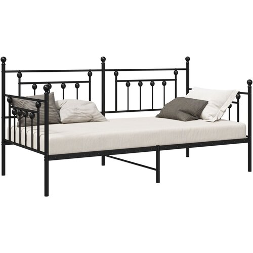 VidaXL Postelja za počitek Črna 107x203 cm Jeklo, (22103302) Slike