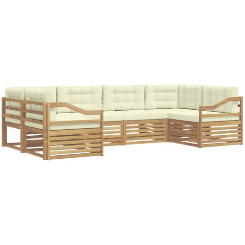 vidaXL Zunanja garnitura za sedenje 6 pcs Bela in krem Poliester, (5000282708) Cene