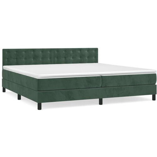 VidaXL Box spring postelja z vzmetnico temno zelena 200x200 cm žamet, (20902326) Slike