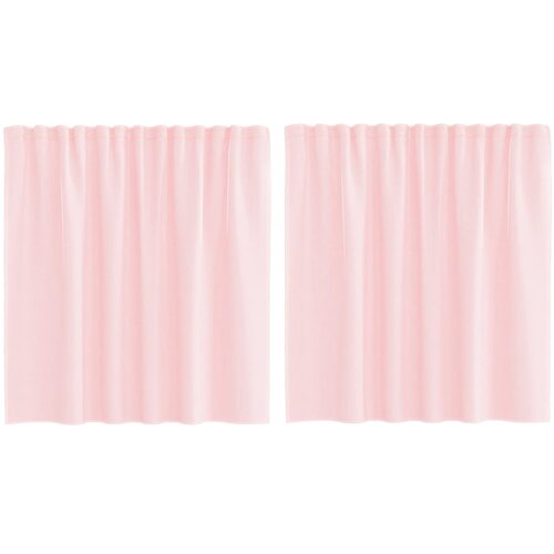 VidaXL Voile zavjese s petljama 2 kom svijetlo ružičaste 140x140 cm - Svijetlo ružičasta 140 x 140 cm 1 s petljama Slike