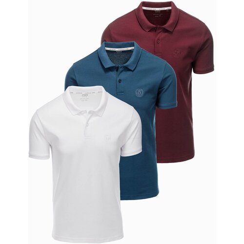 Ombre Set of men's pique knit polo shirts 3-pack Cene