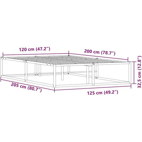 VidaXL Okvir kreveta bez madraca Bijeli 120x200 cm Metalni Slike