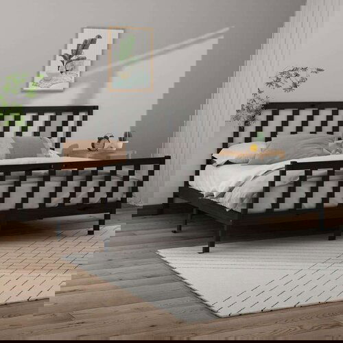  Za krevet od masivne borovine crni 200 x 200 cm Slike