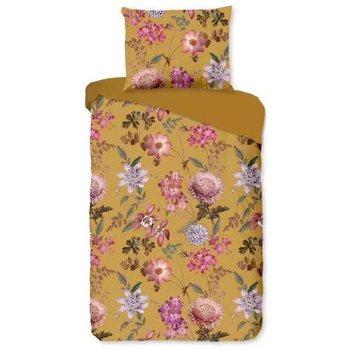 Le Bonom Oker bombažna posteljnina Blossom, 160 x 200 cm